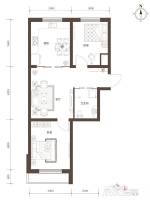 东地天澜2室1厅1卫81㎡户型图