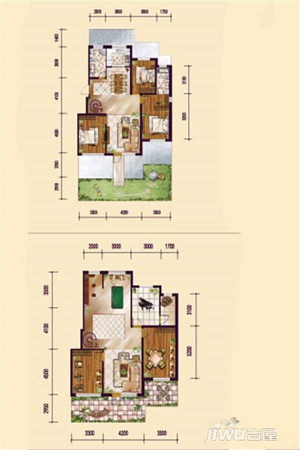 远创紫樾台3室2厅2卫127㎡户型图