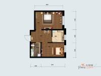 万晟御水湾2室1厅1卫52.5㎡户型图
