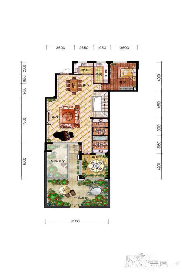 大禹红墅4室4厅5卫277㎡户型图