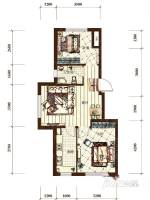 东安白金首府2室1厅1卫65㎡户型图