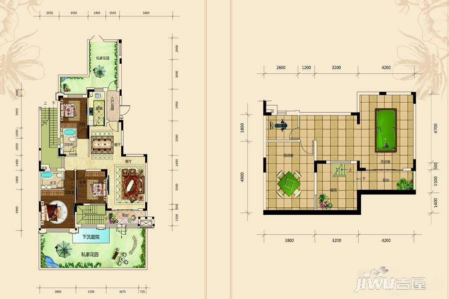 恒大净月公馆3室2厅2卫134㎡户型图