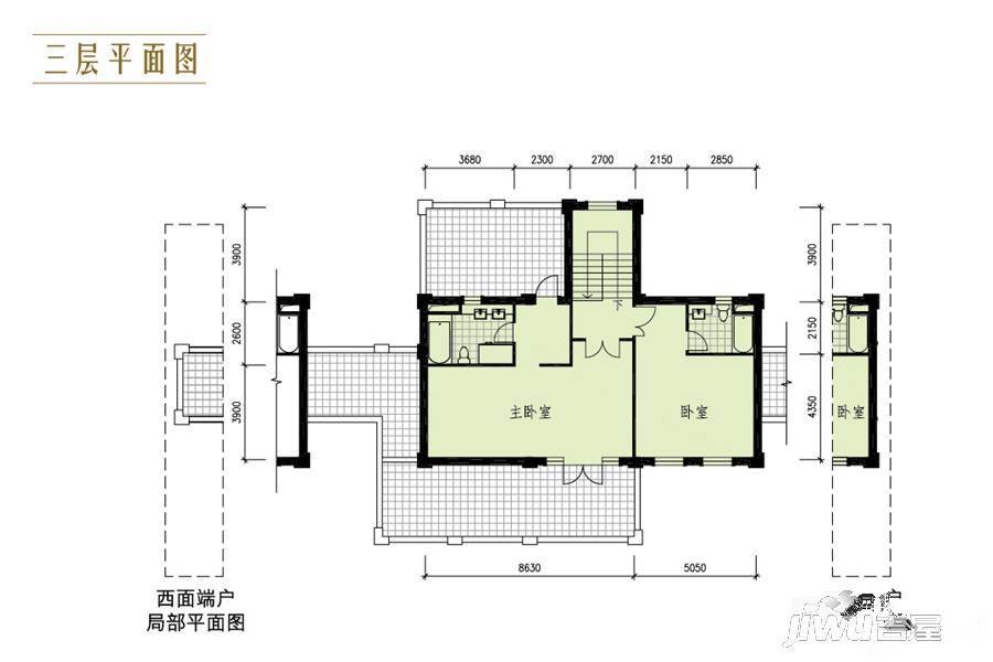 御翠园别墅3室4厅2卫460㎡户型图