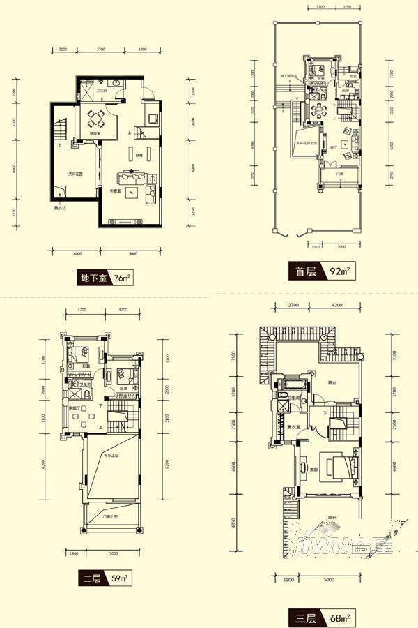 恒大净月公馆5室3厅4卫295㎡户型图