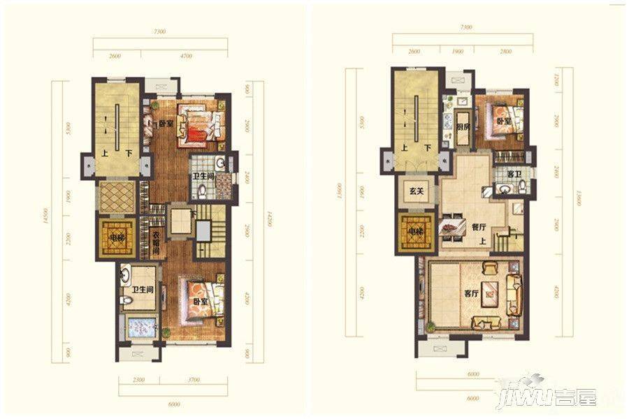 国信南山温泉城3室2厅2卫160㎡户型图