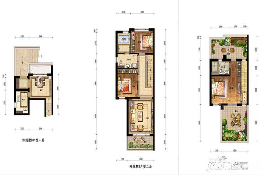 国信南山温泉城3室2厅3卫130㎡户型图