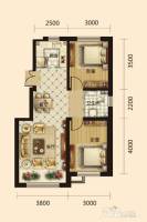 米澜国际三期2室2厅1卫83㎡户型图