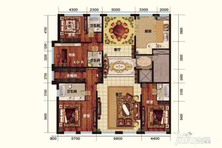 龙首壹号院4室2厅4卫360㎡户型图