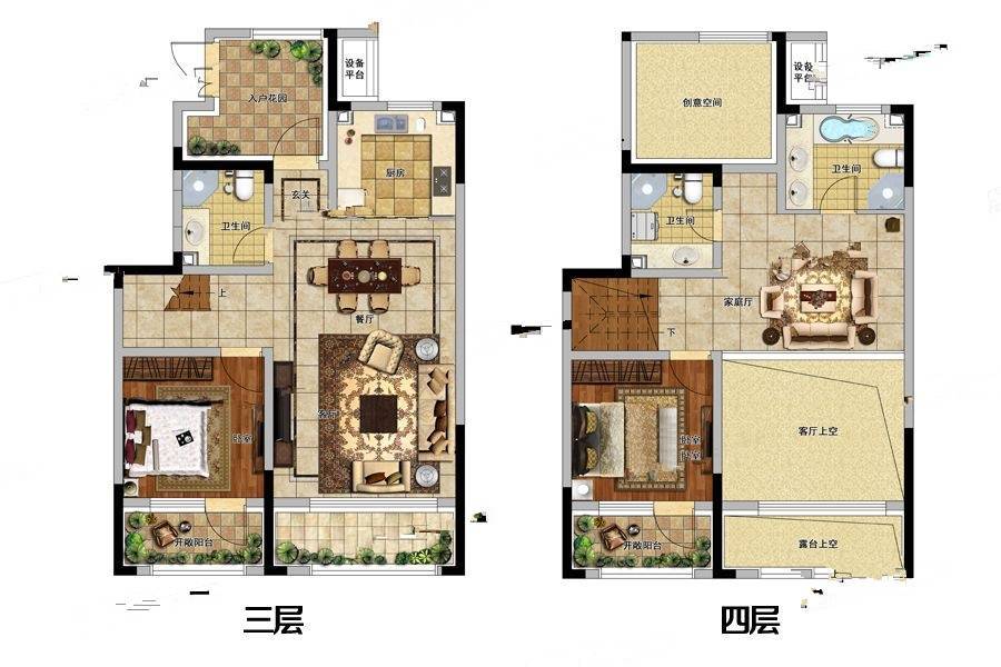 吴中桃花源3室3厅3卫140㎡户型图