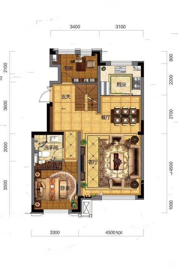 保利堂悦4室2厅3卫200㎡户型图