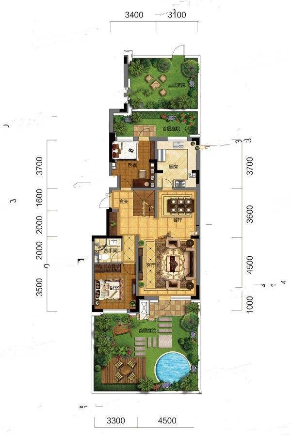 保利堂悦4室2厅3卫200㎡户型图