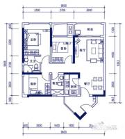 裕邦新外滩255室2厅2卫88㎡户型图