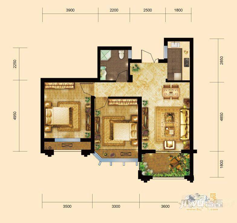 龙溪御庭4室2厅2卫185㎡户型图