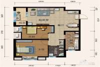 萬城聚豪2室2厅1卫87㎡户型图