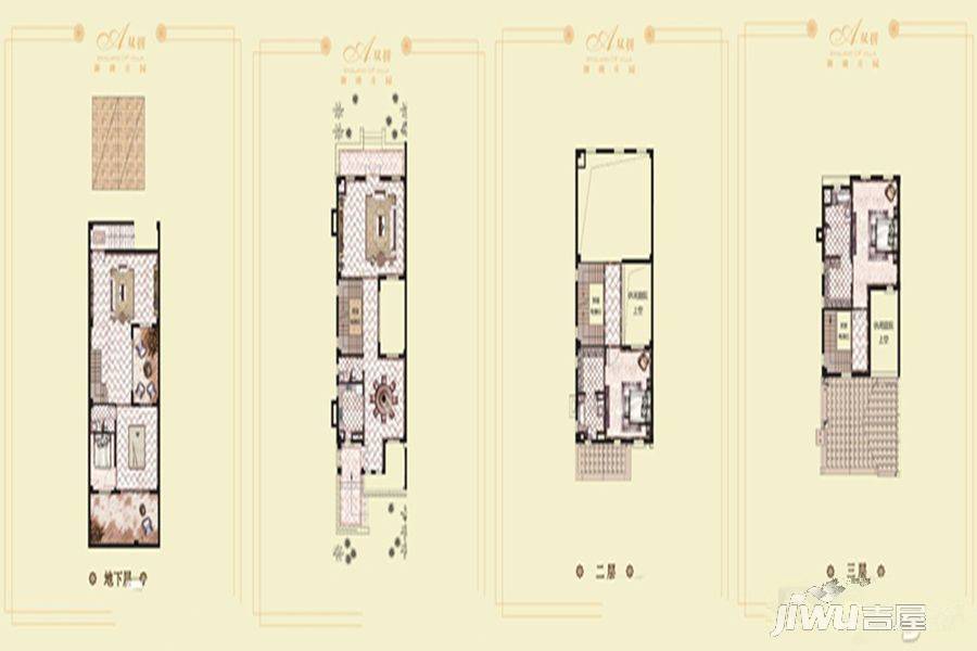 碧桂园莫奈的湖2室2厅3卫195㎡户型图