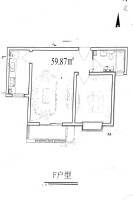 和骏新家园1室1厅1卫59.9㎡户型图