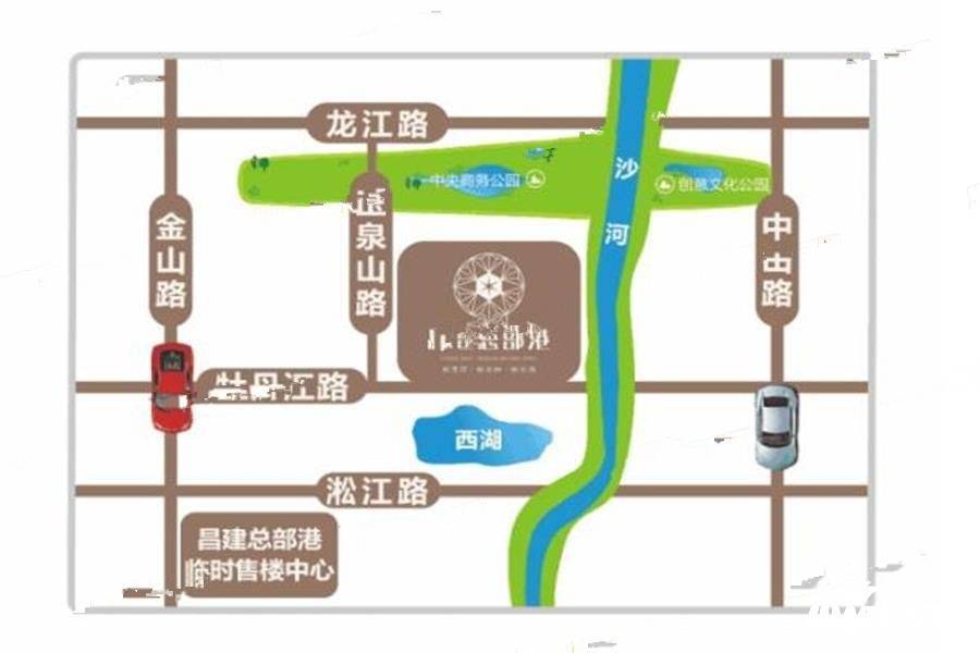 昌建总部港位置交通图