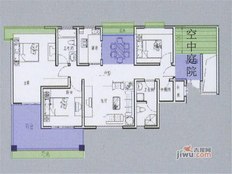 天鹏晟景1室1厅1卫38㎡户型图