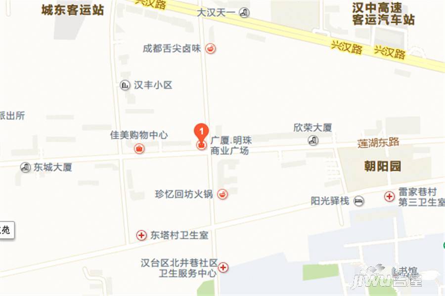 广厦明珠商业广场位置交通图