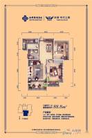 西港·时代公馆3室2厅1卫88.8㎡户型图