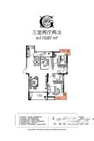 凯旋翰林府3室2厅2卫116.9㎡户型图