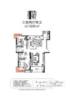 凯旋翰林府3室2厅2卫118.1㎡户型图