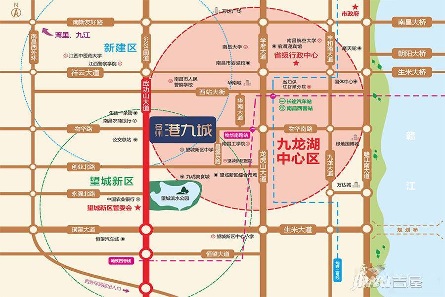 容州港九城位置交通图