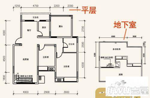 保集半岛2室2厅1卫86.4㎡户型图