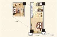 城泰湖韵天成1室1厅1卫44.4㎡户型图