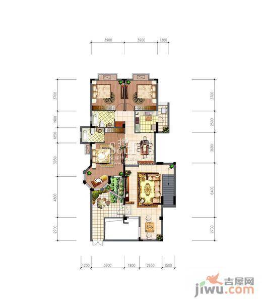 东方海德堡3室2厅2卫户型图