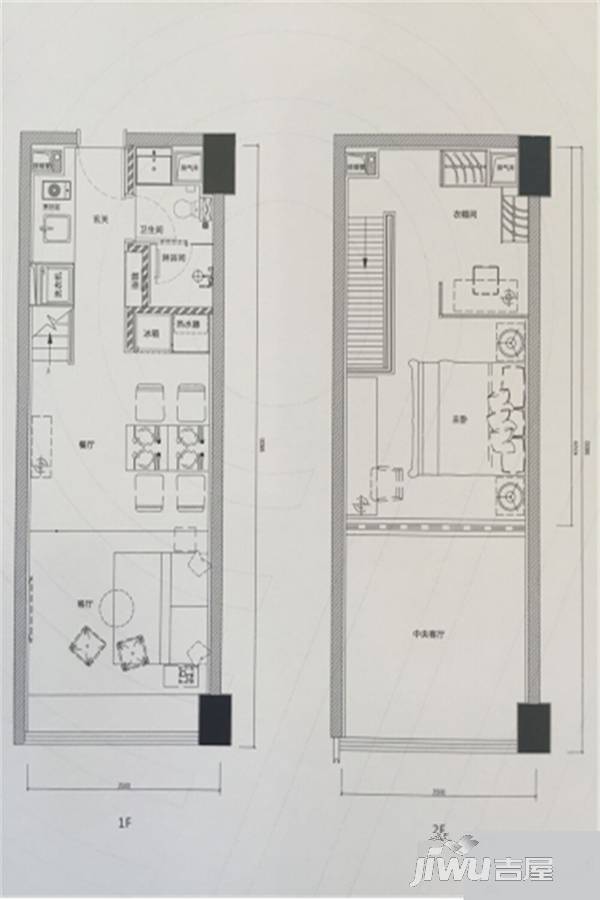 新力外滩9号1室1厅1卫40㎡户型图