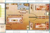鸿鹏福邸2室2厅1卫66㎡户型图