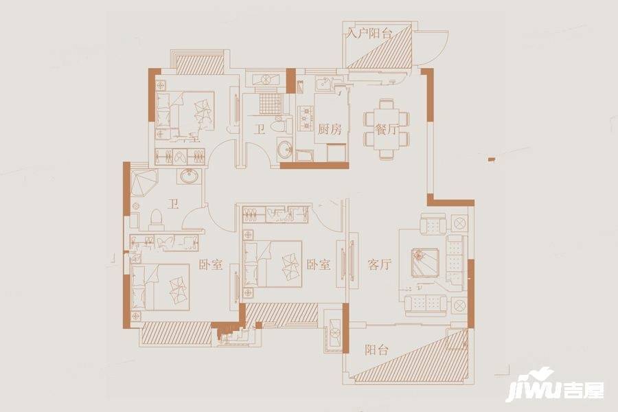 力高君御世家
                                                            3房2厅2卫
