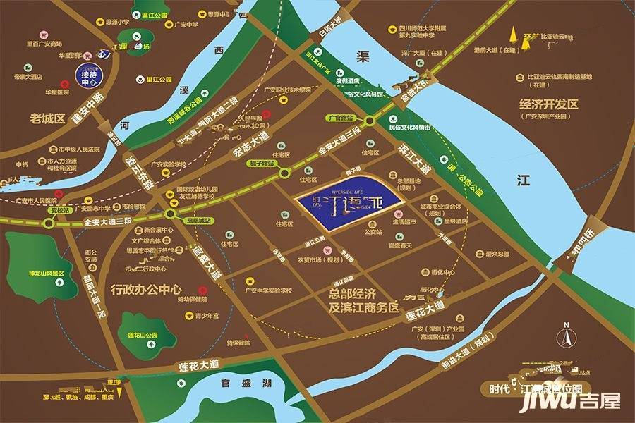 时代江语城位置交通图