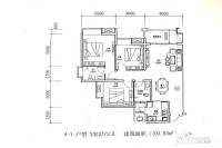 凌云华冠3室2厅1卫103.8㎡户型图