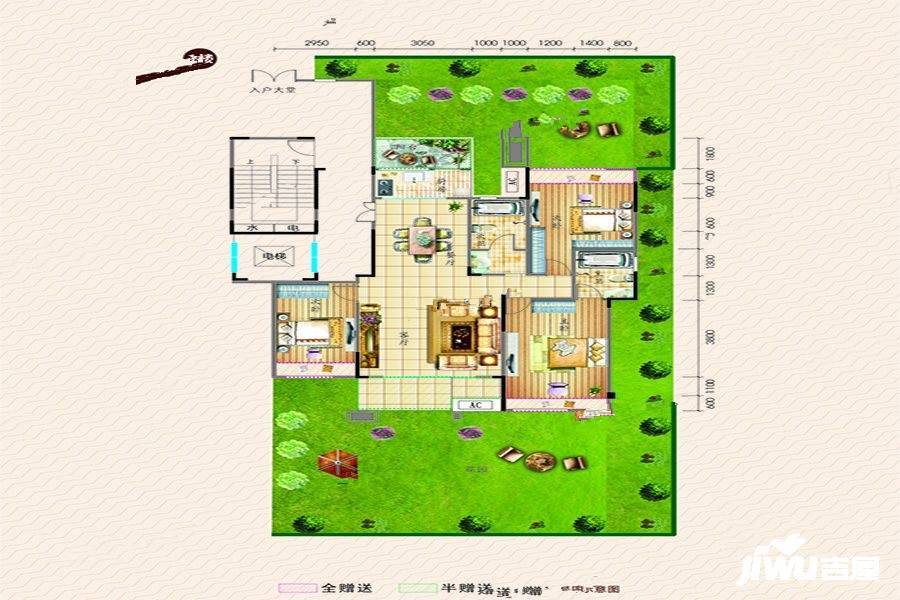 环宇林肯广场3室2厅2卫120.4㎡户型图