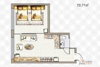 途家斯维登度假公寓1室1厅1卫70.7㎡户型图