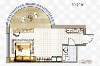 途家斯维登度假公寓1室1厅1卫59.7㎡户型图