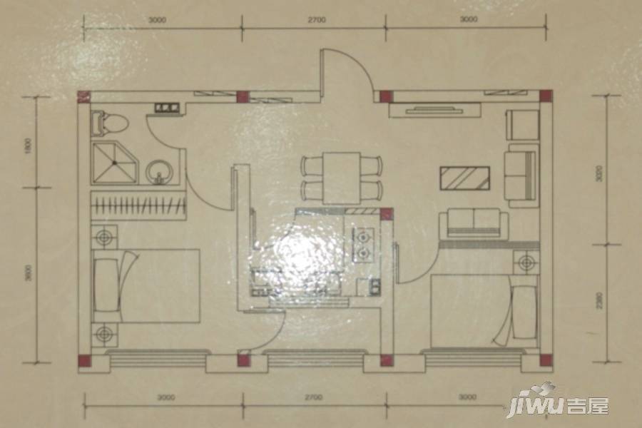 宜居家园2室1厅1卫85.5㎡户型图