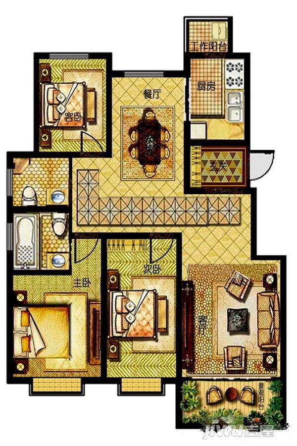 孚日岭南花园户型图