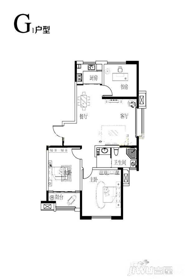 城嘉梓童家园3室2厅1卫116.2㎡户型图