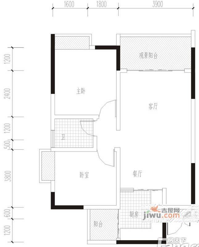 开江·锦绣园2室2厅1卫81㎡户型图