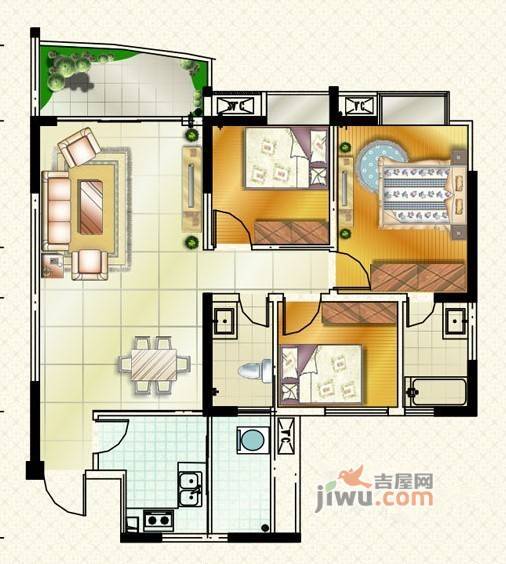 悦城逸景普通住宅104㎡户型图