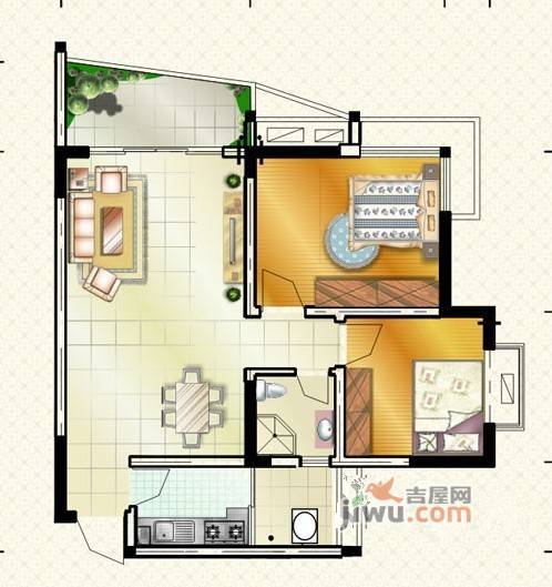 悦城逸景普通住宅73.9㎡户型图