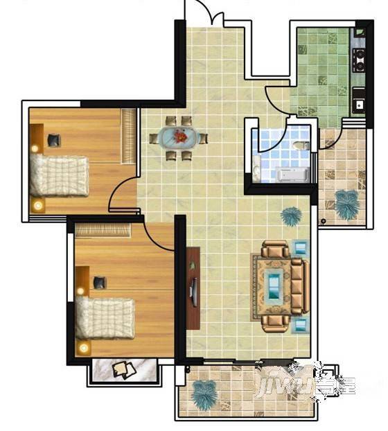 天恒时代广场普通住宅76.9㎡户型图