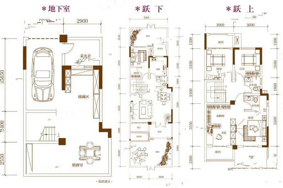 滨江四季花城4室2厅3卫115㎡户型图