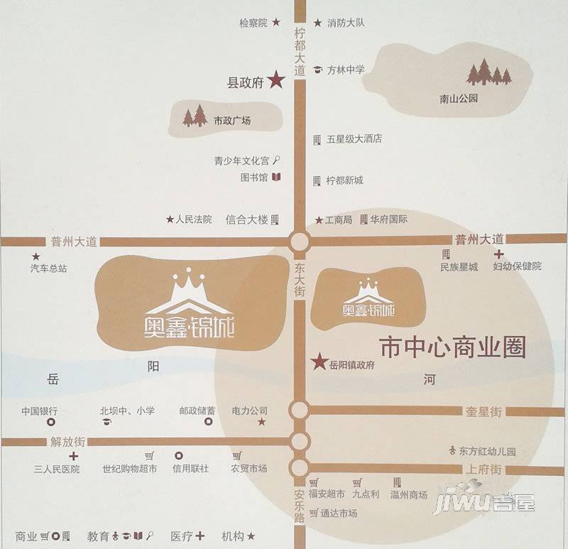 奥鑫·锦城位置交通图图片