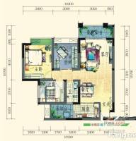 地中海印象·柠都新城2室2厅1卫91㎡户型图