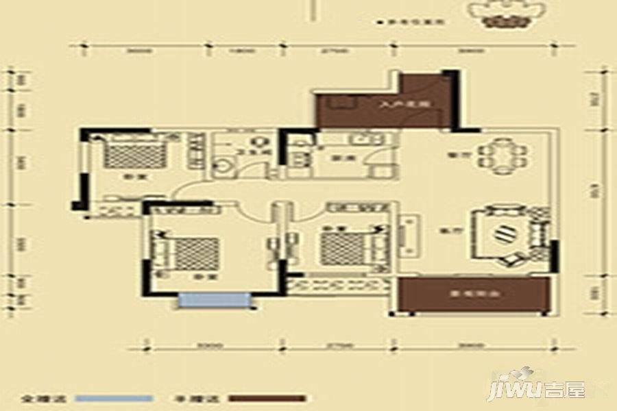 乐府江南3室2厅2卫95.2㎡户型图