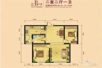 滨河家园2室2厅1卫91.3㎡户型图